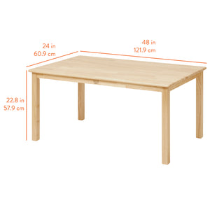 Kids Wood Table, Rectangle,  24in x 48in