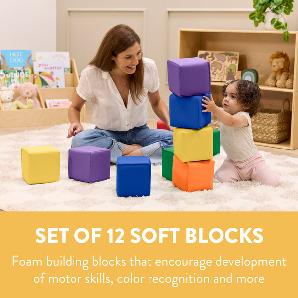 Mosaic Toddler Building Cubes, 12-Piece