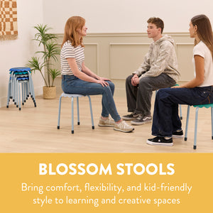 Blossom Stackable Plastic Stools, 8-Piece