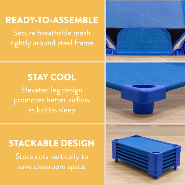 Sleepline Stackable Toddler Cot, RTA, 6-Pack