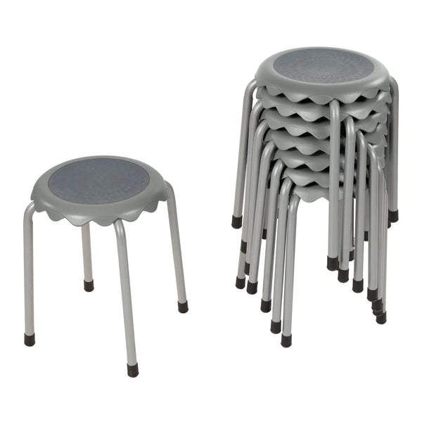 Blossom Stackable Plastic Stools, 8-Piece