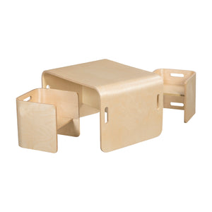 Bentwood Adaptable Kids Table and Chairs Set, 3-Piece
