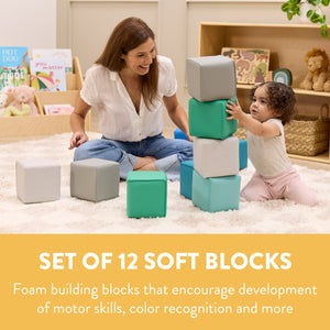 Mosaic Toddler Building Cubes, 12-Piece