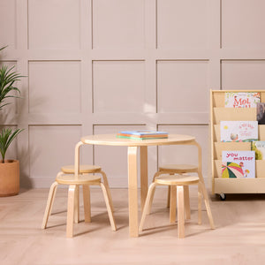 Bentwood Kids Table and Stools Set, 5-Piece