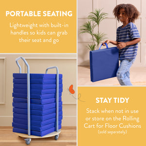 Square Floor Cushions with Handles, 6-Piece