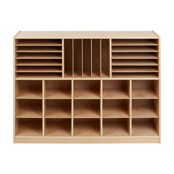 Multi-Function Cubby and Tray Mobile Storage Cabinet