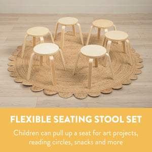 Bentwood Stackable Stools, 6-Piece