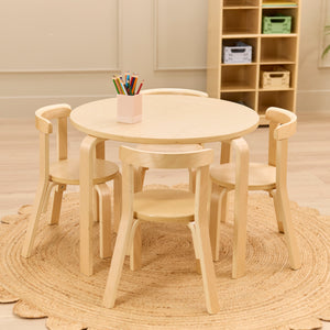 Bentwood Kids Table and Chairs Set, 5-Piece