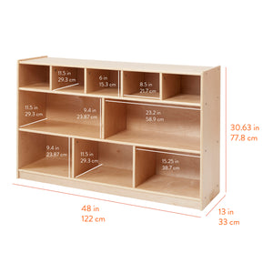 10-Compartment Mobile Storage Cabinet and Cubby Organizer