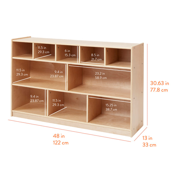 10-Compartment Mobile Storage Cabinet and Cubby Organizer
