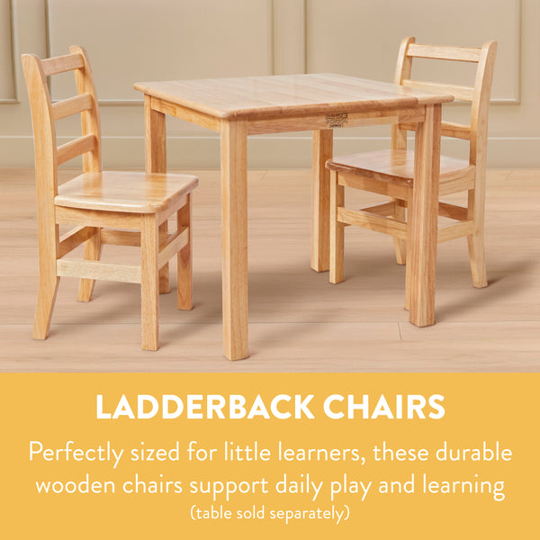 Wooden Ladderback Chairs, 2-Pack