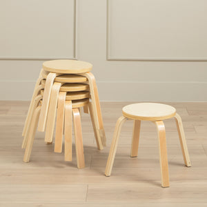 Bentwood Stackable Stools, 6-Piece