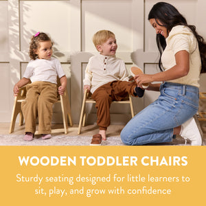 Wooden Toddler Chairs, 10", 2-Pack