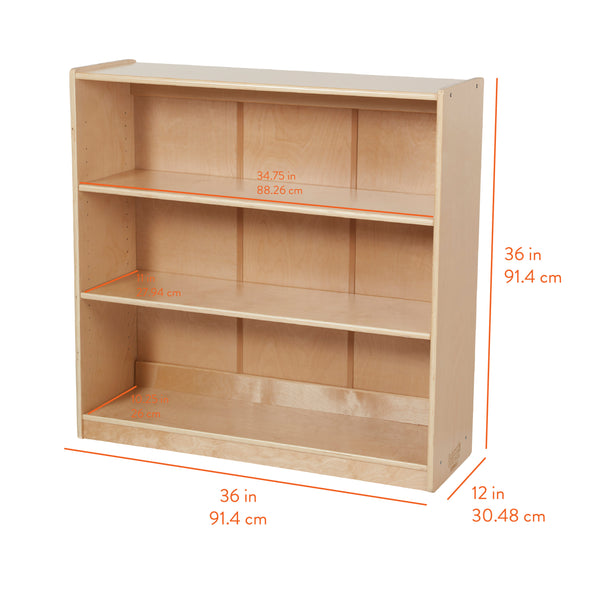 3-Shelf Adjustable Bookshelf, 36" H