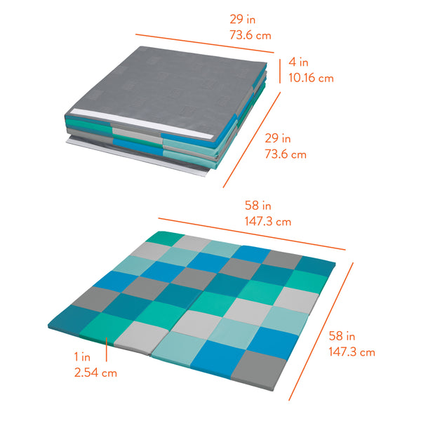 Mosaic Toddler Activity Mat and Building Cubes Set, 13-Piece