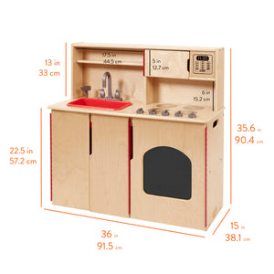 Chef's Station Kids Wooden Pretend Kitchen Playset