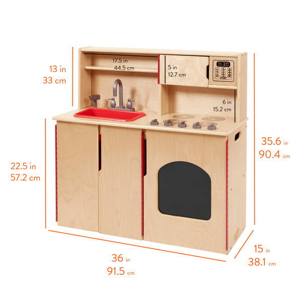 Chef's Station Kids Wooden Pretend Kitchen Playset