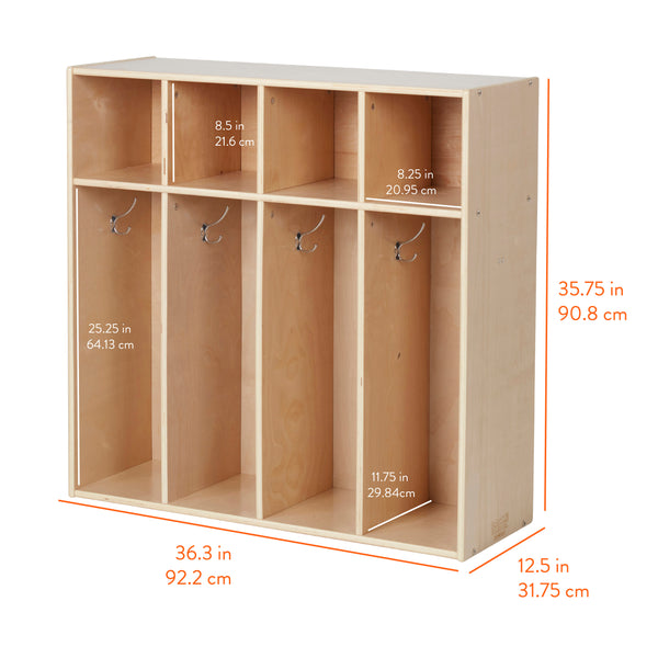 Sleekline 4-Section Toddler-Sized Coat Locker
