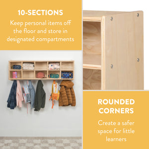 10-Section Wall Mount Coat Locker