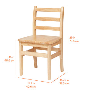 Wooden Ladderback Chairs, 2-Pack