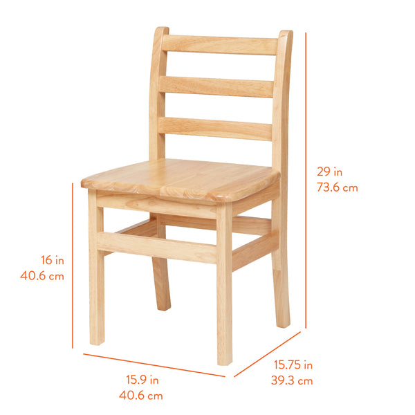 Wooden Ladderback Chairs, 2-Pack