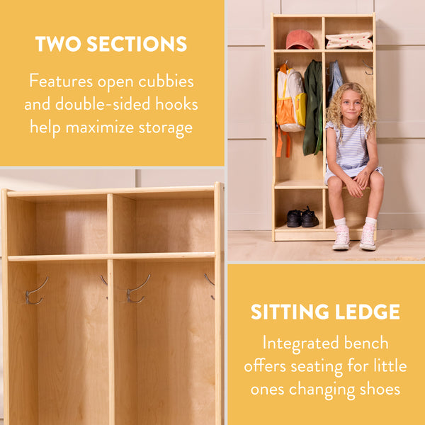 2-Section Coat Locker with Bench