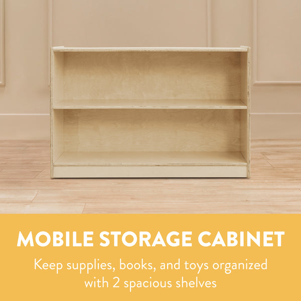 2-Shelf Mobile Storage Cabinet