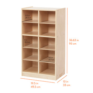 10-Compartment Mobile Cubby Storage Cabinet, 5x2