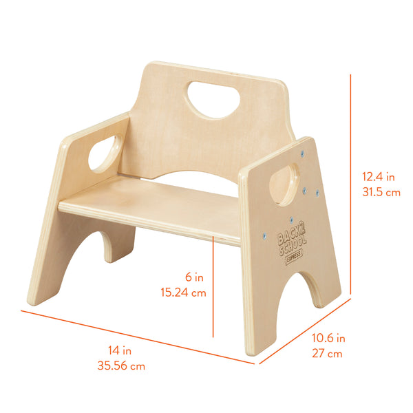 Wooden Toddler Chairs, 2-Pack