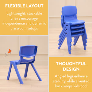 Stackable School Chairs, 12", 10-Pack