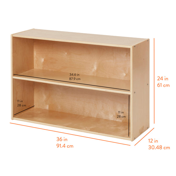 Sleekline 2-Shelf Storage Cabinet, 24" H