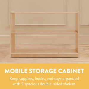 2-Shelf Double-Sided Mobile Storage Cabinet