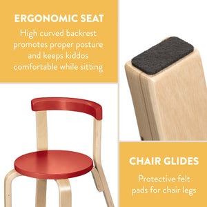 Bentwood Kids Table and Chairs Set, 5-Piece