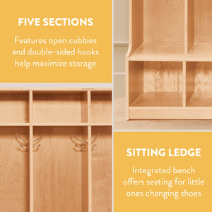 5-Section Coat Locker with Bench