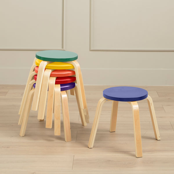 Bentwood Stackable Stools, 6-Piece