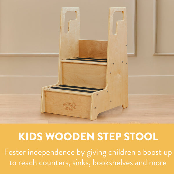Wooden Step Stool with Handles