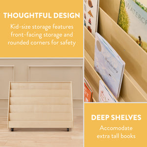 5-Tier Mobile Double-Sided Book Display