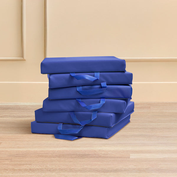 Square Floor Cushions with Handles, 6-Piece