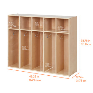 Sleekline 5-Section Toddler-Sized Coat Locker