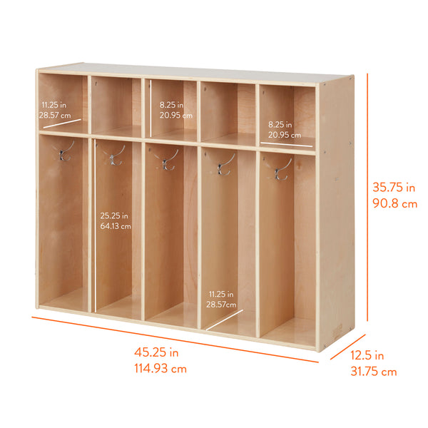 Sleekline 5-Section Toddler-Sized Coat Locker