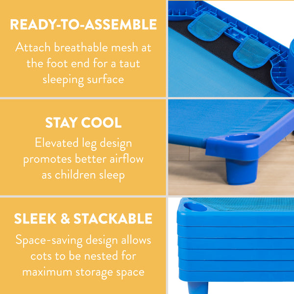SlumberEdge Stackable Toddler Cot, RTA, 6-Pack