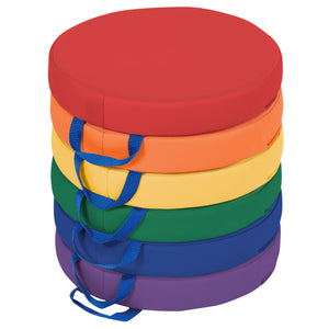 Round Floor Cushions with Handles, 6-Piece