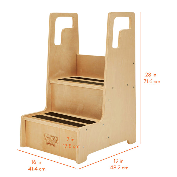 Wooden Step Stool with Handles