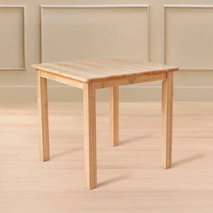 Kids Square Wood Table and 12in Chair Set, 24in x 24in, 3-Piece